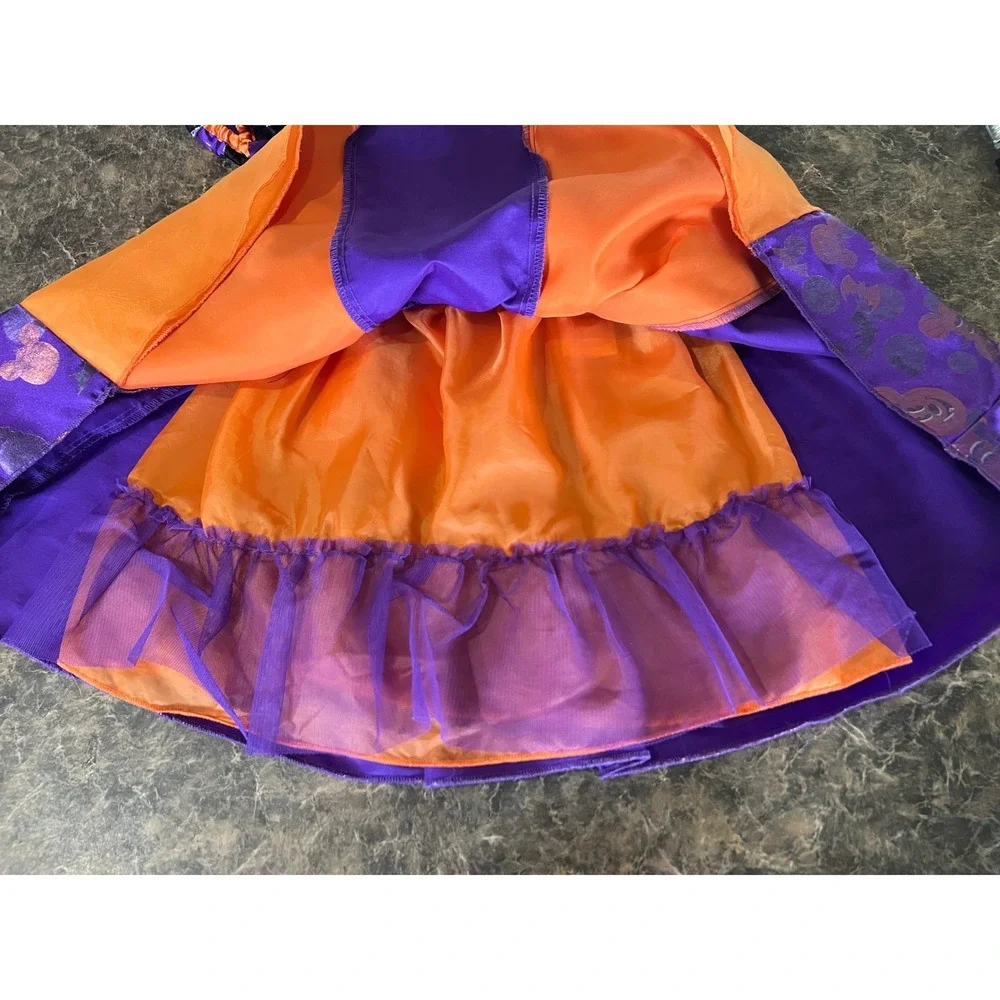 Disney Minnie Mouse Halloween Costume Dress Purple Orange Pumpkin Toddler 3 3T - Picture 5 of 10